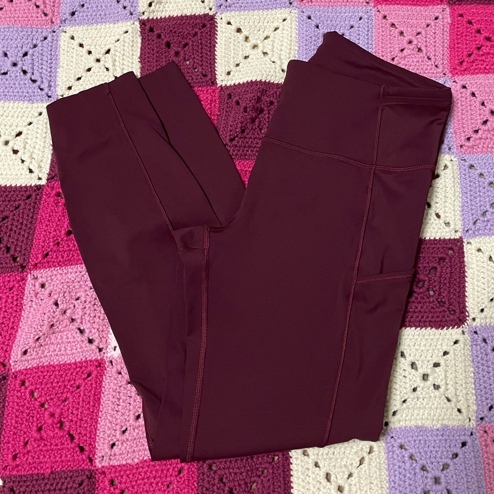 Burgundy Lululemon Athletica Crop Leggings 8